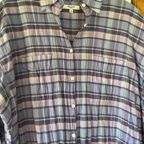 Madewell Oakbrook Plaid Trapeze Button Down‎ Shirt - Picture 14 of 16